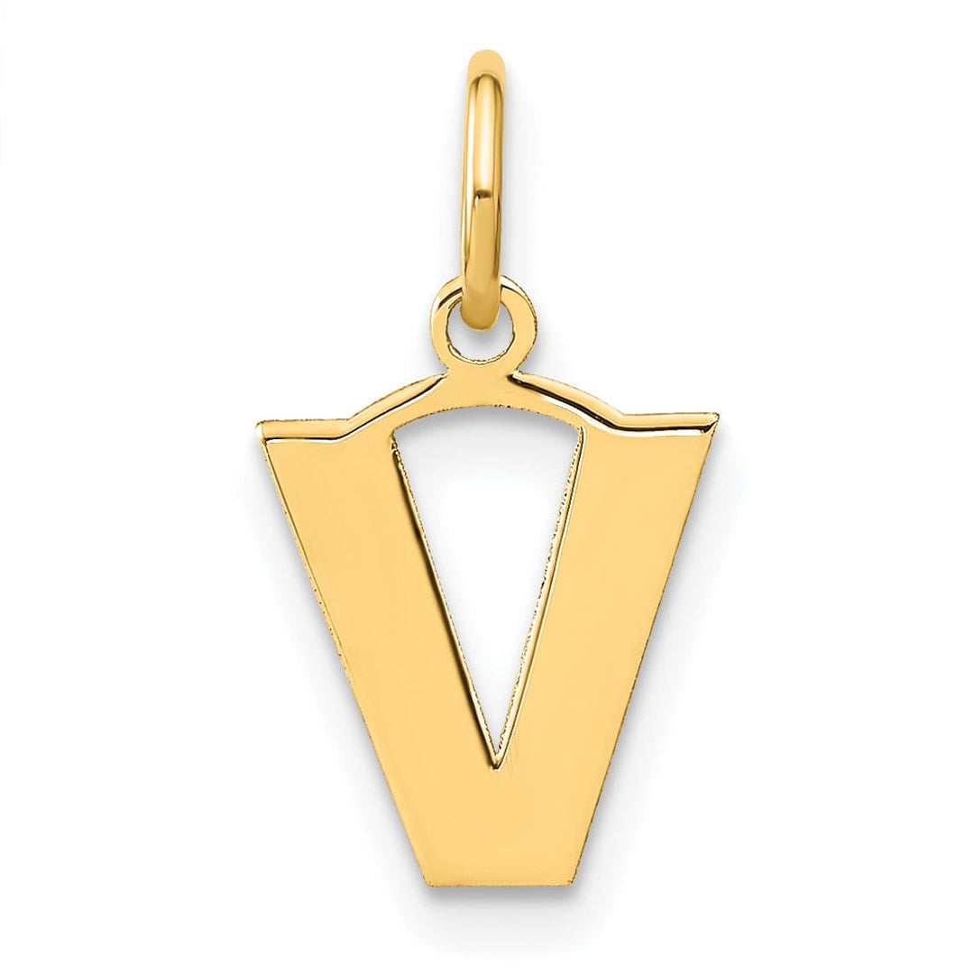 Lovely Rita's Pendants & Charms 14k Yellow Gold  Small Size Letter V Initial Block Pendant
