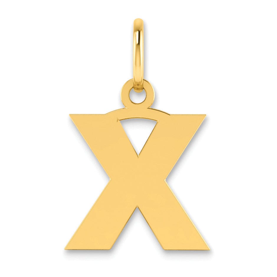 Lovely Rita's Pendants & Charms 14k Yellow Gold  Small Size Letter X Initial Block Pendant