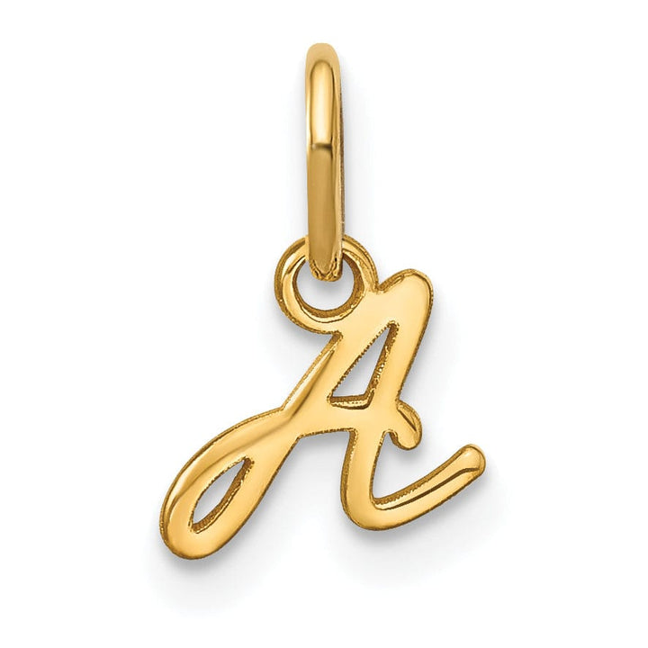 Lovely Rita's Pendants & Charms 14K Yellow Gold Small Size Upper Case Script Letter A Initial Pendant