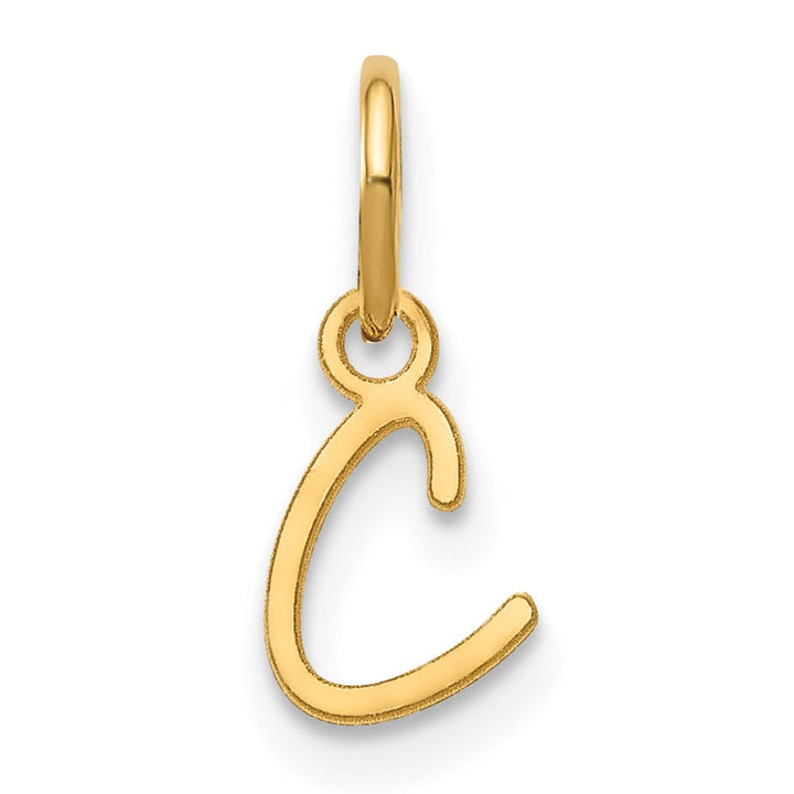 Lovely Rita's Pendants & Charms 14K Yellow Gold Small Size Upper Case Script Letter C Initial Pendant
