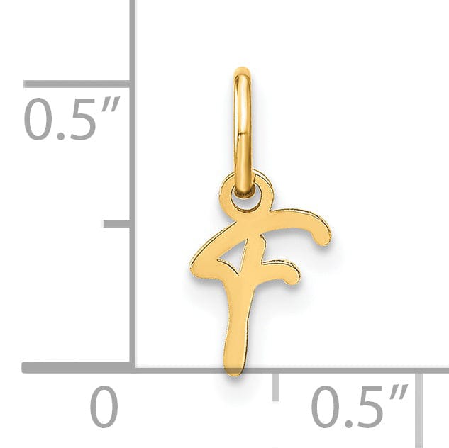 Lovely Rita's Pendants & Charms 14K Yellow Gold Small Size Upper Case Script Letter F Initial Pendant