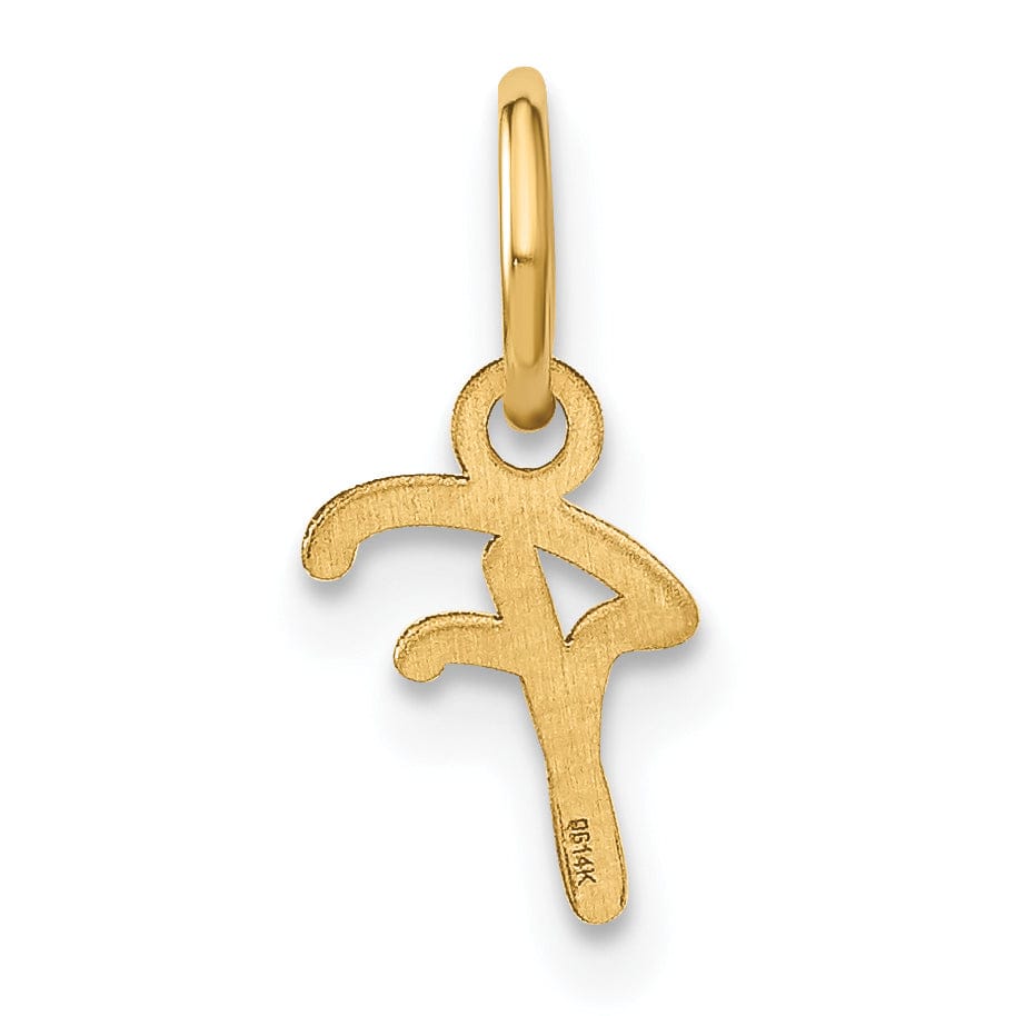 Lovely Rita's Pendants & Charms 14K Yellow Gold Small Size Upper Case Script Letter F Initial Pendant