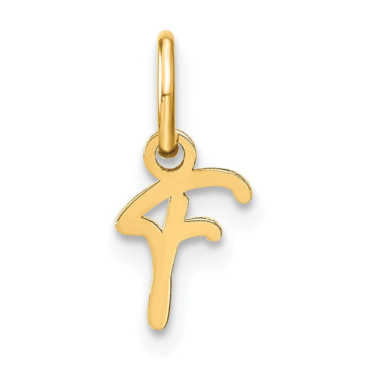 Lovely Rita's Pendants & Charms 14K Yellow Gold Small Size Upper Case Script Letter F Initial Pendant