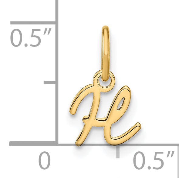 Lovely Rita's Pendants & Charms 14K Yellow Gold Small Size Upper Case Script Letter H Initial Pendant