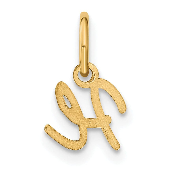 Lovely Rita's Pendants & Charms 14K Yellow Gold Small Size Upper Case Script Letter H Initial Pendant