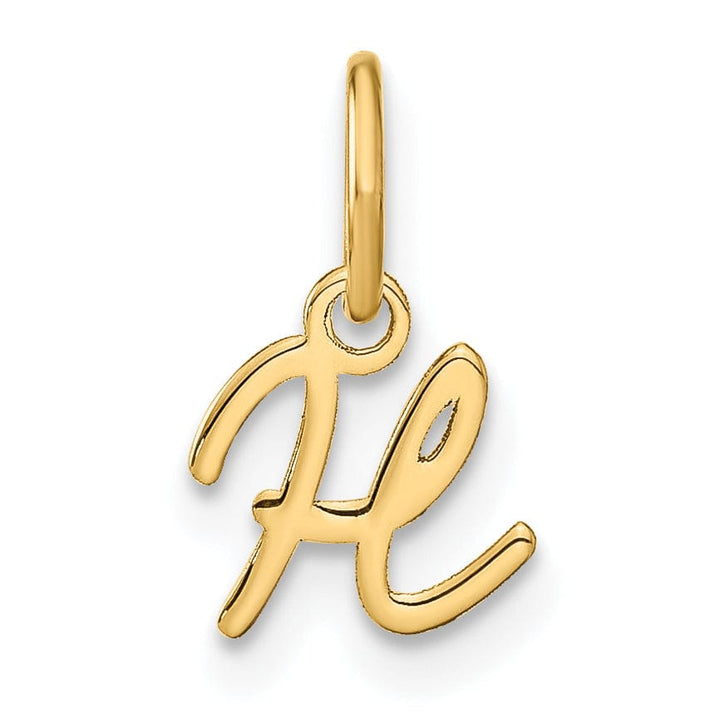 Lovely Rita's Pendants & Charms 14K Yellow Gold Small Size Upper Case Script Letter H Initial Pendant