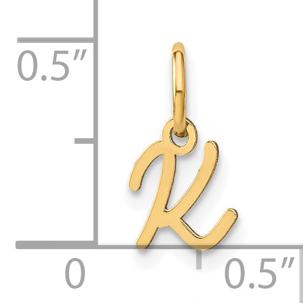 Lovely Rita's Pendants & Charms 14K Yellow Gold Small Size Upper Case Script Letter K Initial Pendant