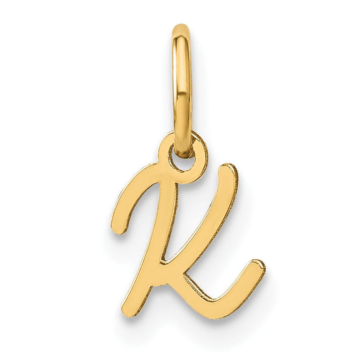 Lovely Rita's Pendants & Charms 14K Yellow Gold Small Size Upper Case Script Letter K Initial Pendant