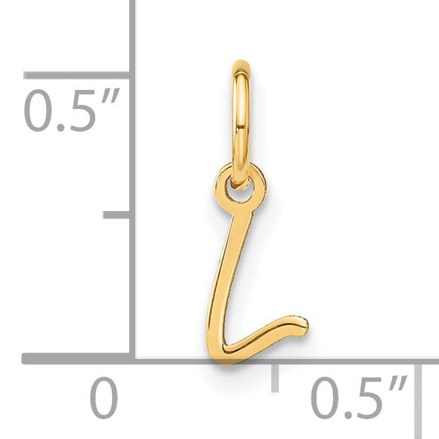 Lovely Rita's Pendants & Charms 14K Yellow Gold Small Size Upper Case Script Letter L Initial Pendant