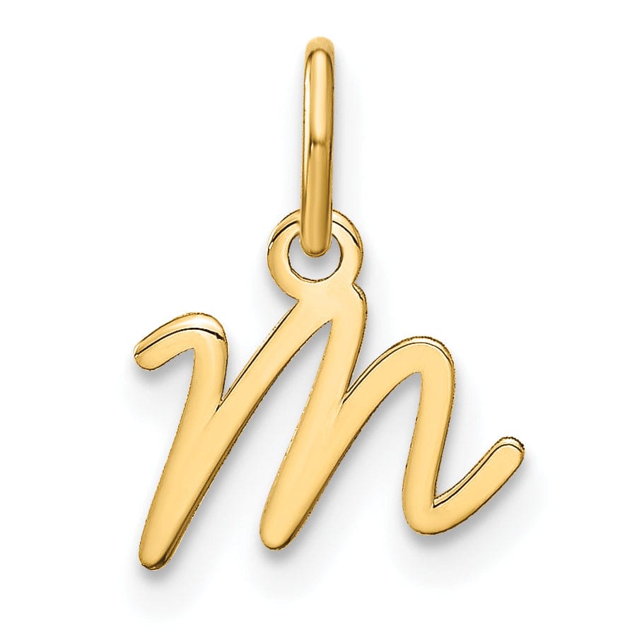 Lovely Rita's Pendants & Charms 14K Yellow Gold Small Size Upper Case Script Letter M Initial Pendant