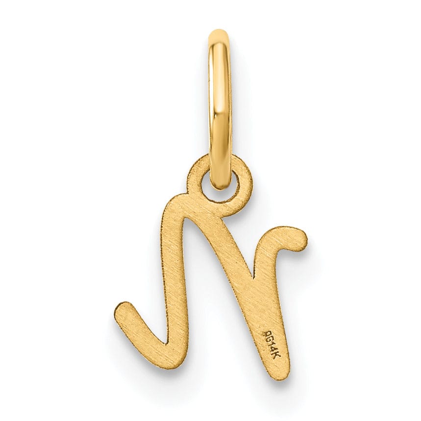 Lovely Rita's Pendants & Charms 14K Yellow Gold Small Size Upper Case Script Letter N Initial Pendant