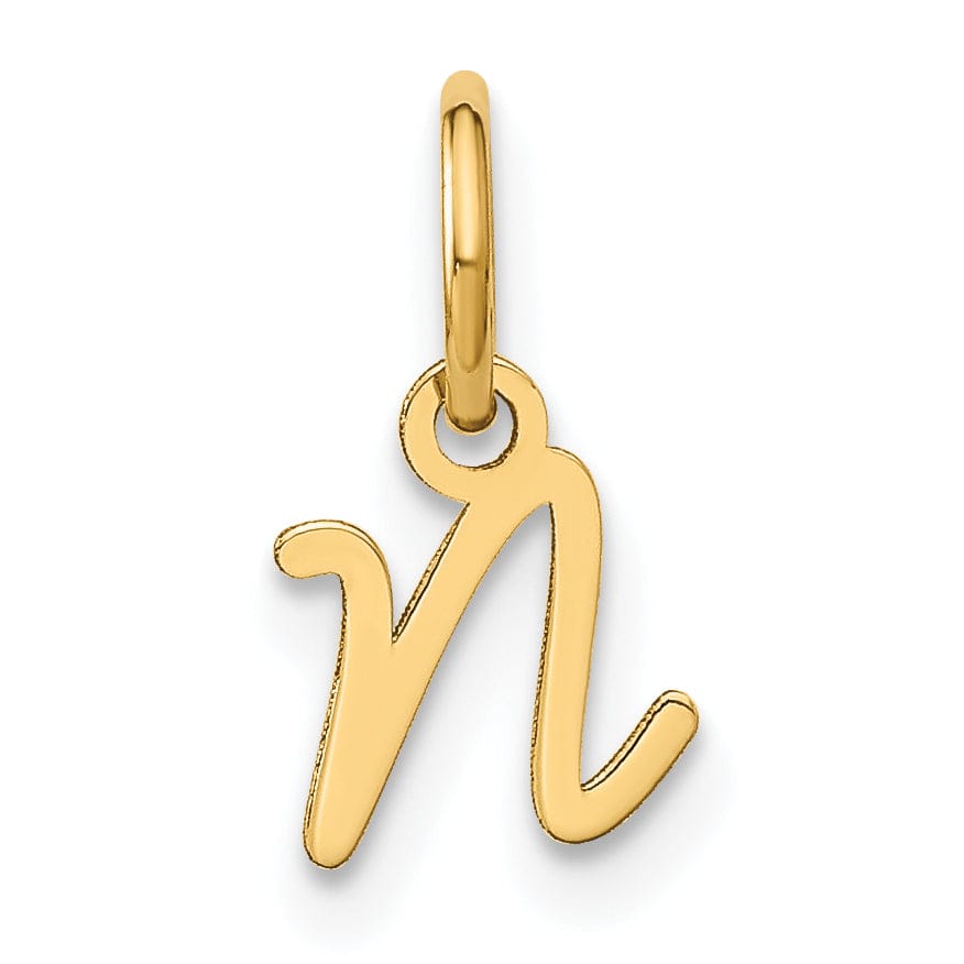 Lovely Rita's Pendants & Charms 14K Yellow Gold Small Size Upper Case Script Letter N Initial Pendant
