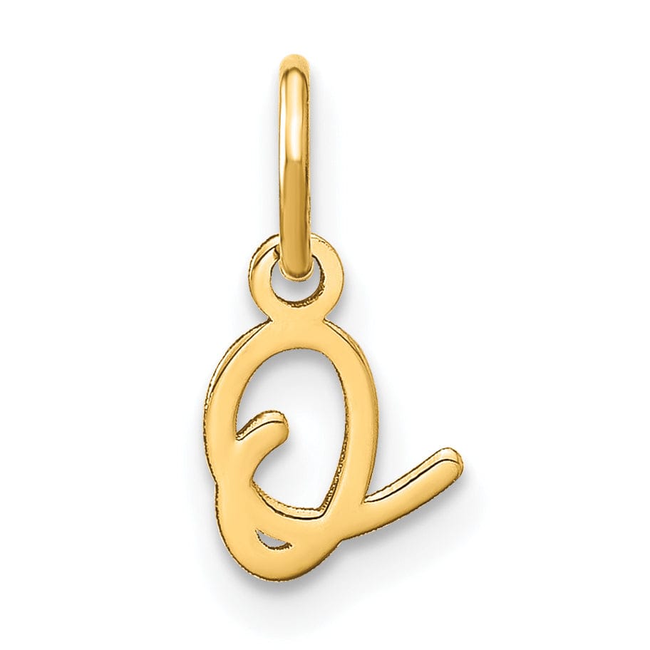 Lovely Rita's Pendants & Charms 14K Yellow Gold Small Size Upper Case Script Letter O Initial Pendant