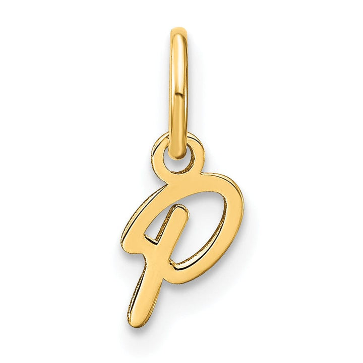 Lovely Rita's Pendants & Charms 14K Yellow Gold Small Size Upper Case Script Letter P Initial Pendant