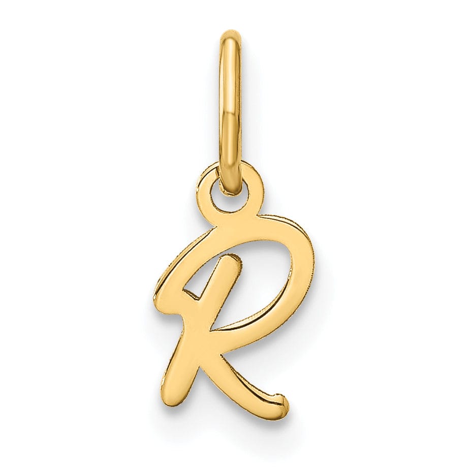 Lovely Rita's Pendants & Charms 14K Yellow Gold Small Size Upper Case Script Letter R Initial Pendant