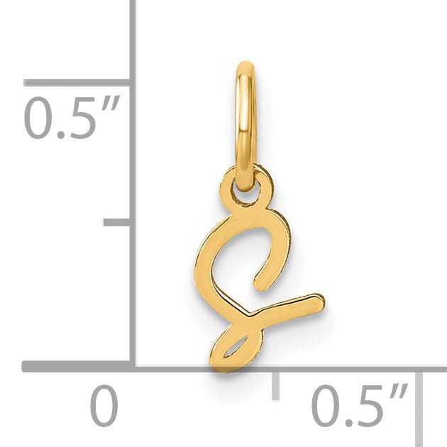 Lovely Rita's Pendants & Charms 14K Yellow Gold Small Size Upper Case Script Letter S Initial Pendant