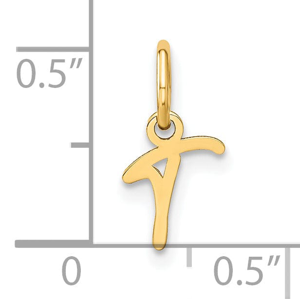 Lovely Rita's Pendants & Charms 14K Yellow Gold Small Size Upper Case Script Letter T Initial Pendant