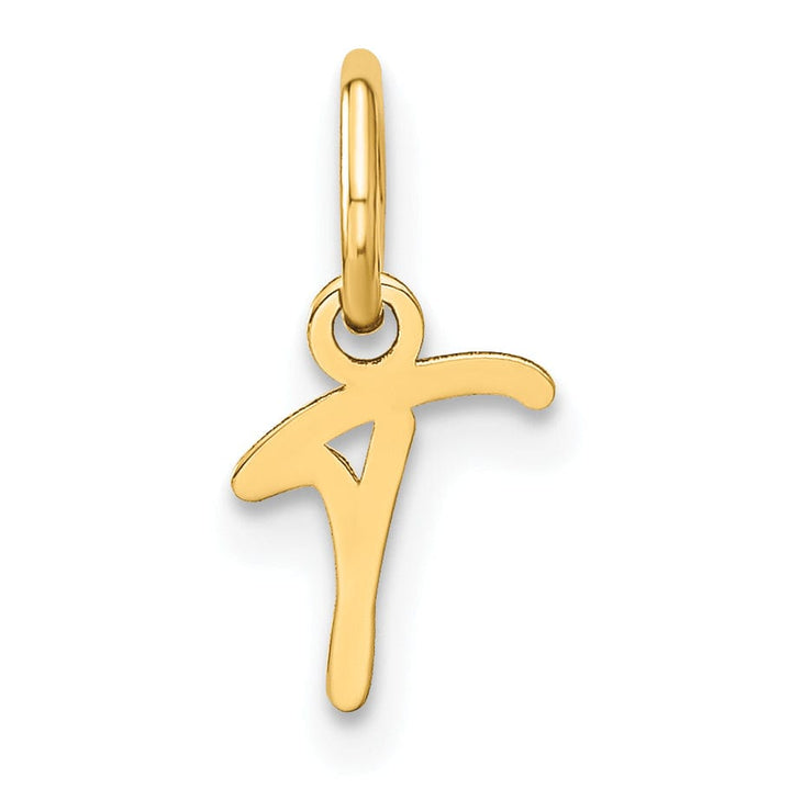 Lovely Rita's Pendants & Charms 14K Yellow Gold Small Size Upper Case Script Letter T Initial Pendant