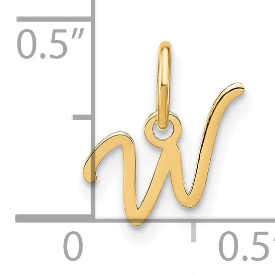 Lovely Rita's Pendants & Charms 14K Yellow Gold Small Size Upper Case Script Letter W Initial Pendant