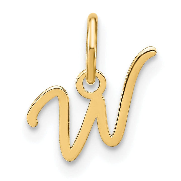 Lovely Rita's Pendants & Charms 14K Yellow Gold Small Size Upper Case Script Letter W Initial Pendant