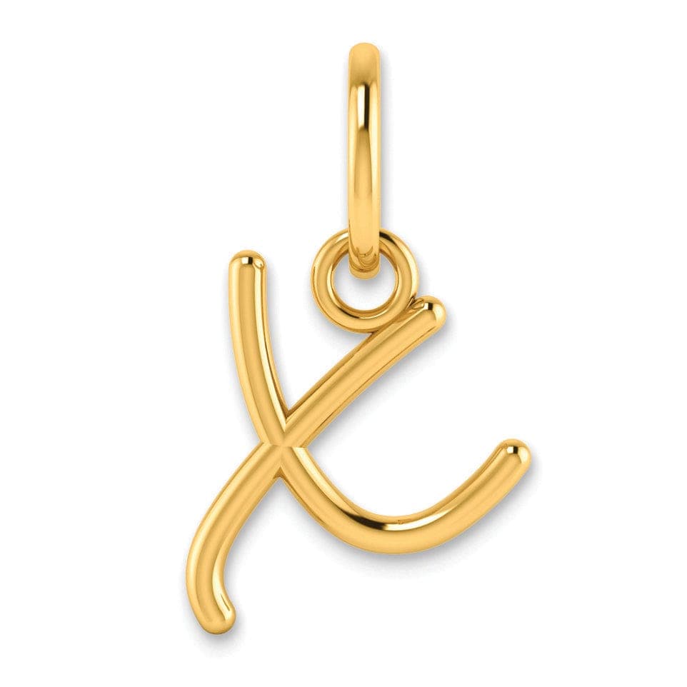 Lovely Rita's Pendants & Charms 14K Yellow Gold Small Size Upper Case Script Letter X Initial Pendant