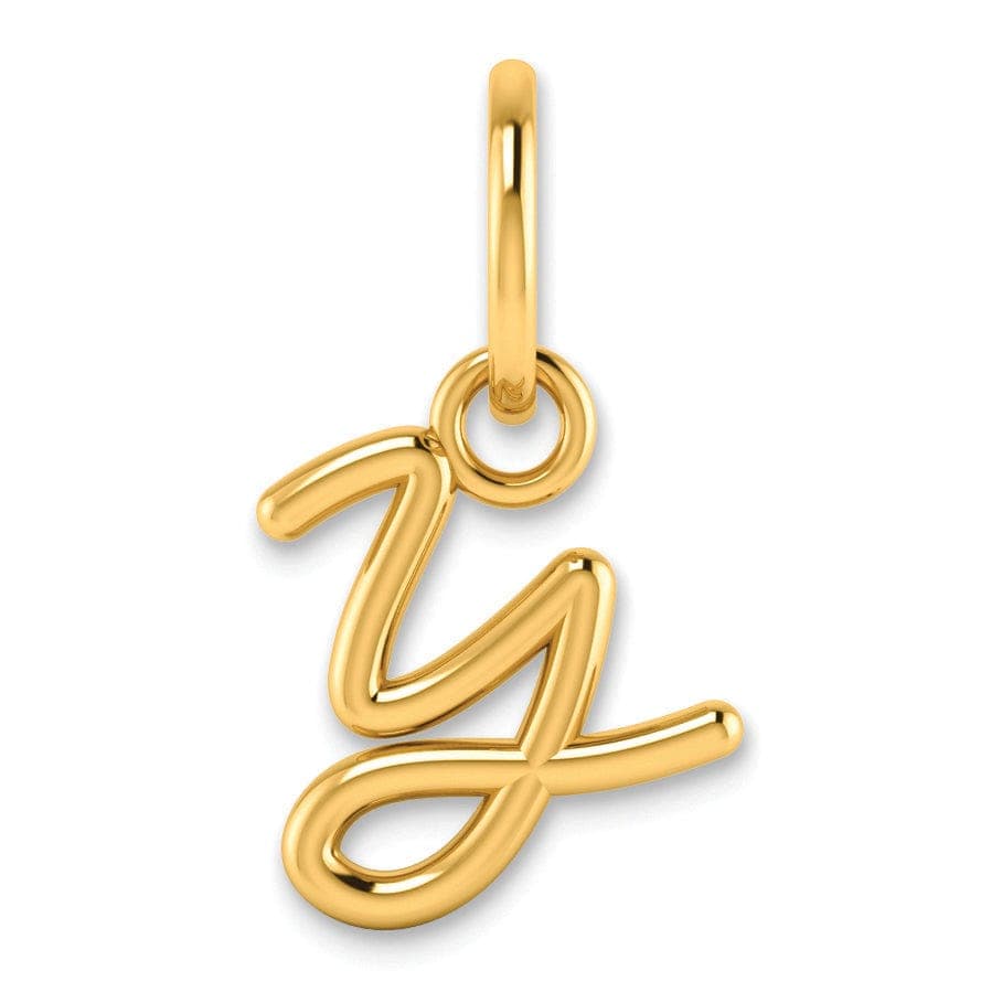 Lovely Rita's Pendants & Charms 14K Yellow Gold Small Size Upper Case Script Letter Y Initial Pendant