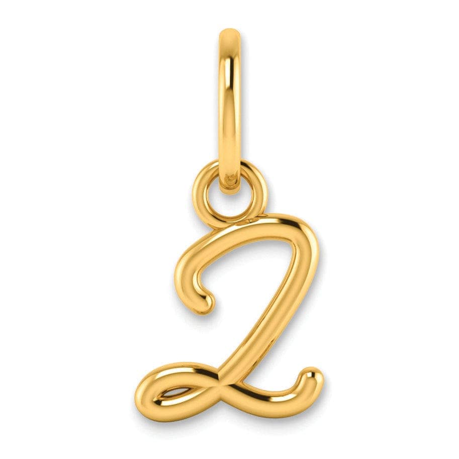 Lovely Rita's Pendants & Charms 14K Yellow Gold Small Size Upper Case Script Letter Z Initial Pendant