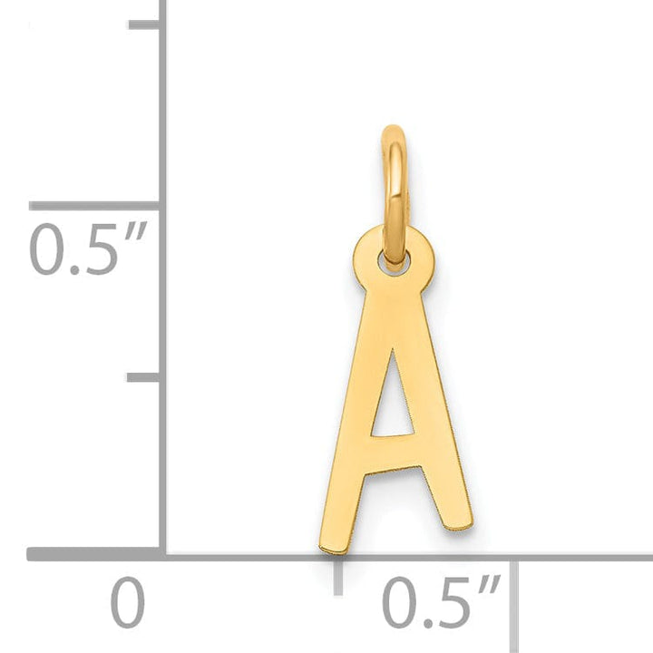 Lovely Rita's Pendants & Charms 14k Yellow Gold Small Slanted Block Letter A Initial Pendant