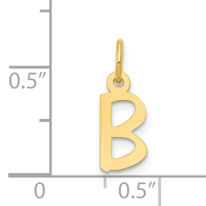Lovely Rita's Pendants & Charms 14k Yellow Gold Small Slanted Block Letter B Initial Pendant