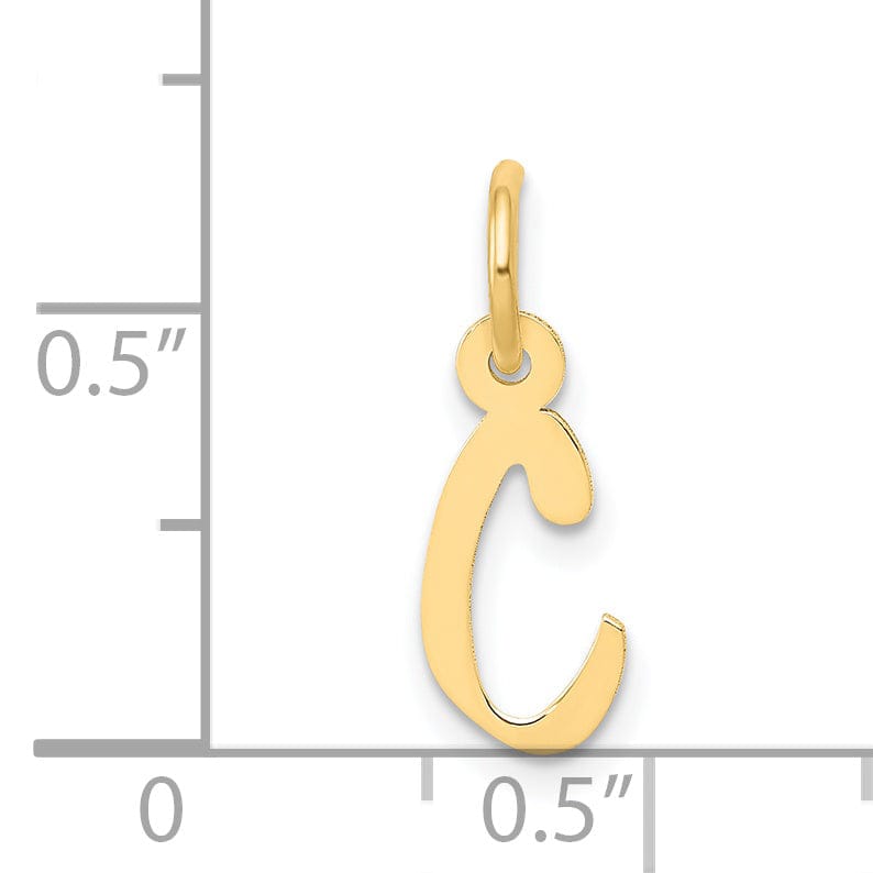 Lovely Rita's Pendants & Charms 14k Yellow Gold Small Slanted Block Letter C Initial Pendant