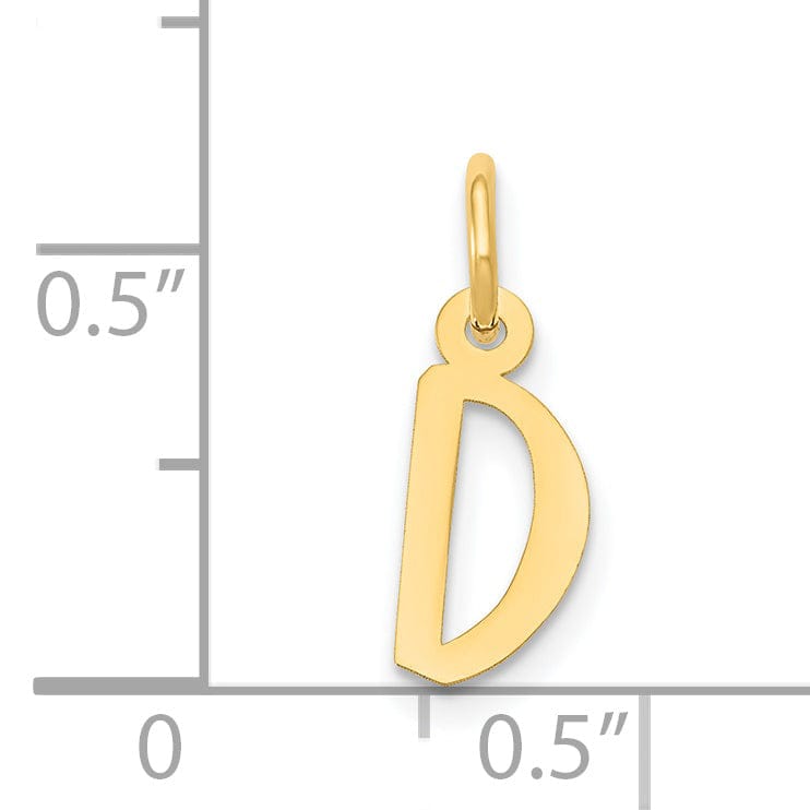 Lovely Rita's Pendants & Charms 14k Yellow Gold Small Slanted Block Letter D Initial Pendant