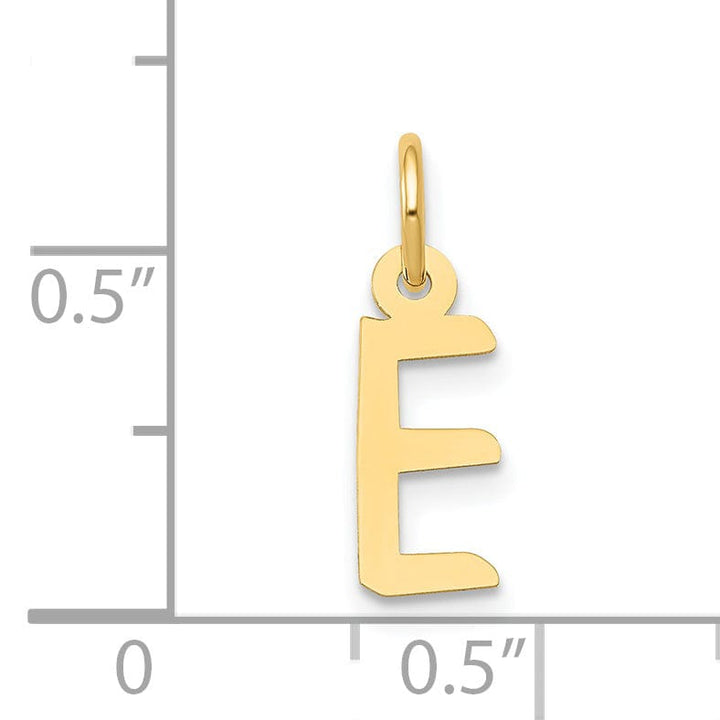 Lovely Rita's Pendants & Charms 14k Yellow Gold Small Slanted Block Letter E Initial Pendant
