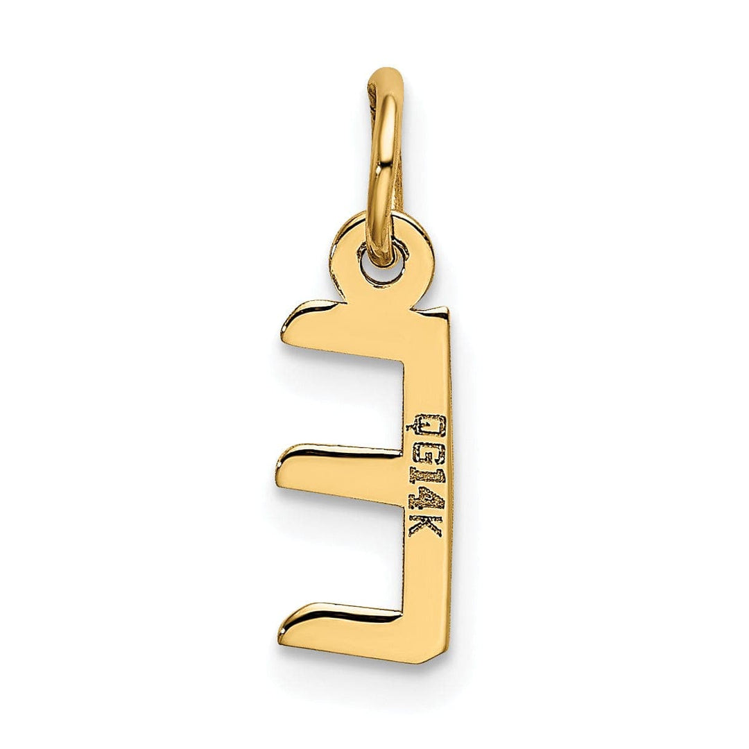 Lovely Rita's Pendants & Charms 14k Yellow Gold Small Slanted Block Letter E Initial Pendant