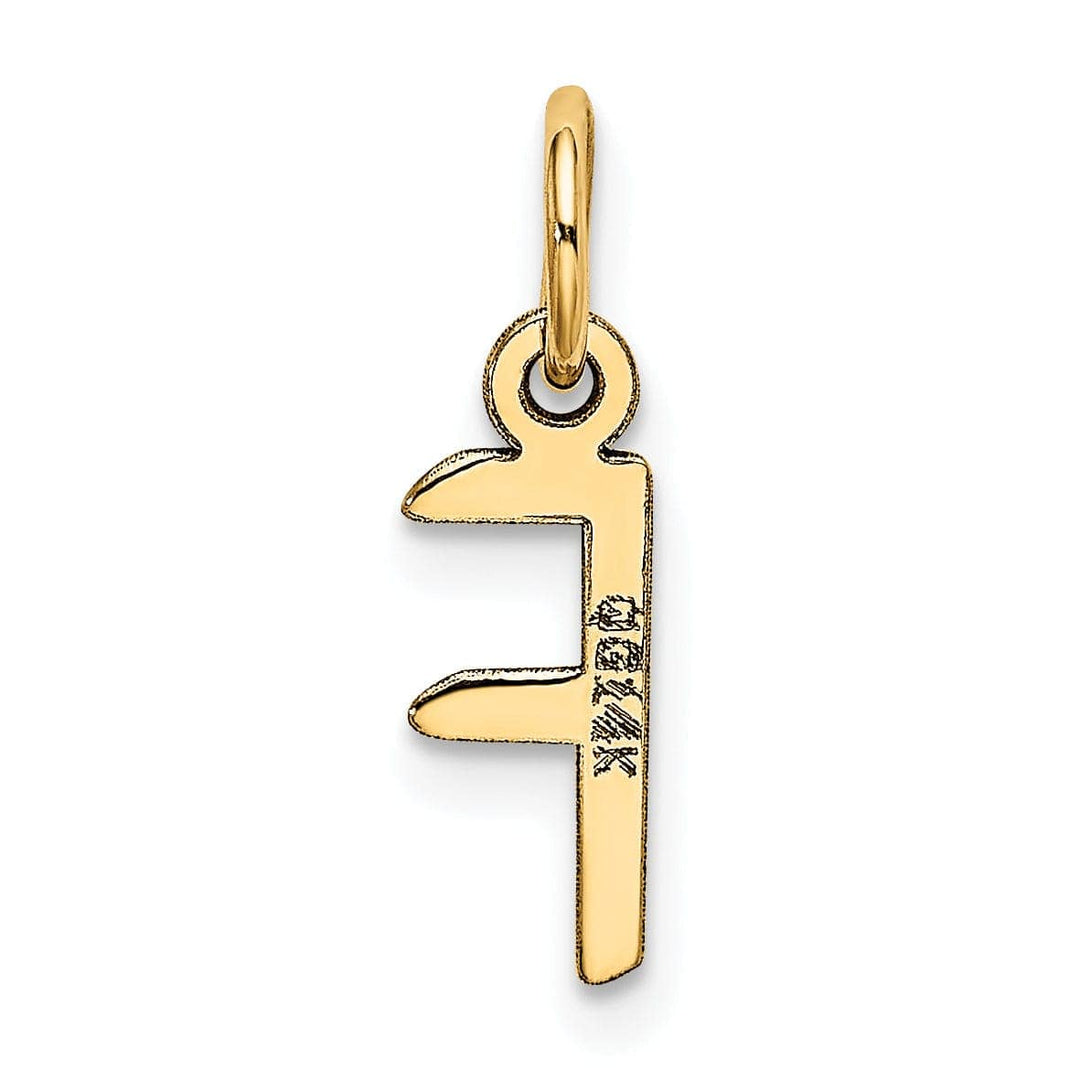Lovely Rita's Pendants & Charms 14k Yellow Gold Small Slanted Block Letter F Initial Pendant