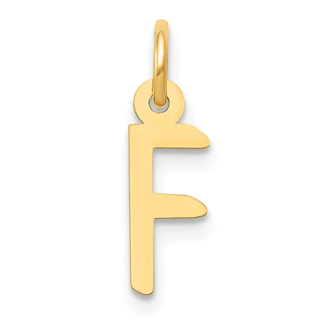 Lovely Rita's Pendants & Charms 14k Yellow Gold Small Slanted Block Letter F Initial Pendant