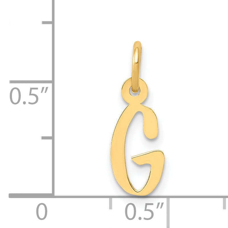 Lovely Rita's Pendants & Charms 14k Yellow Gold Small Slanted Block Letter G Initial Pendant