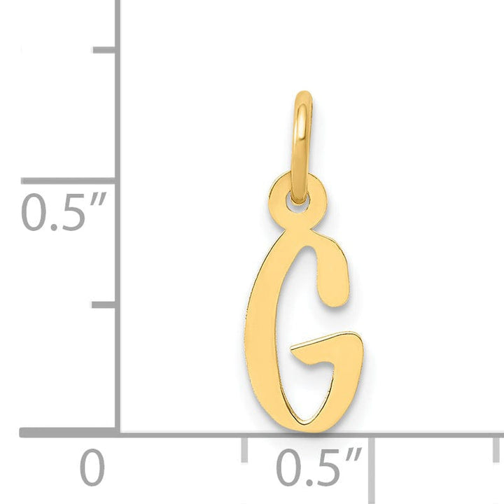 Lovely Rita's Pendants & Charms 14k Yellow Gold Small Slanted Block Letter G Initial Pendant