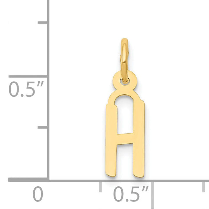 Lovely Rita's Pendants & Charms 14k Yellow Gold Small Slanted Block Letter H Initial Pendant
