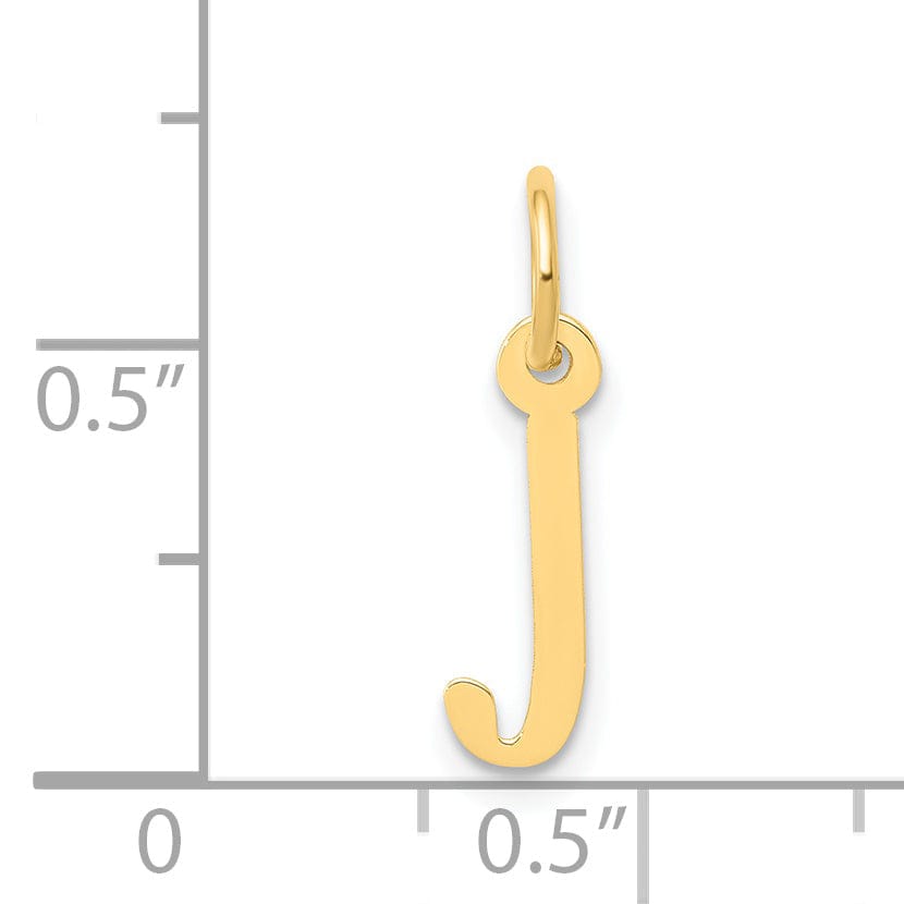 Lovely Rita's Pendants & Charms 14k Yellow Gold Small Slanted Block Letter J Initial Pendant