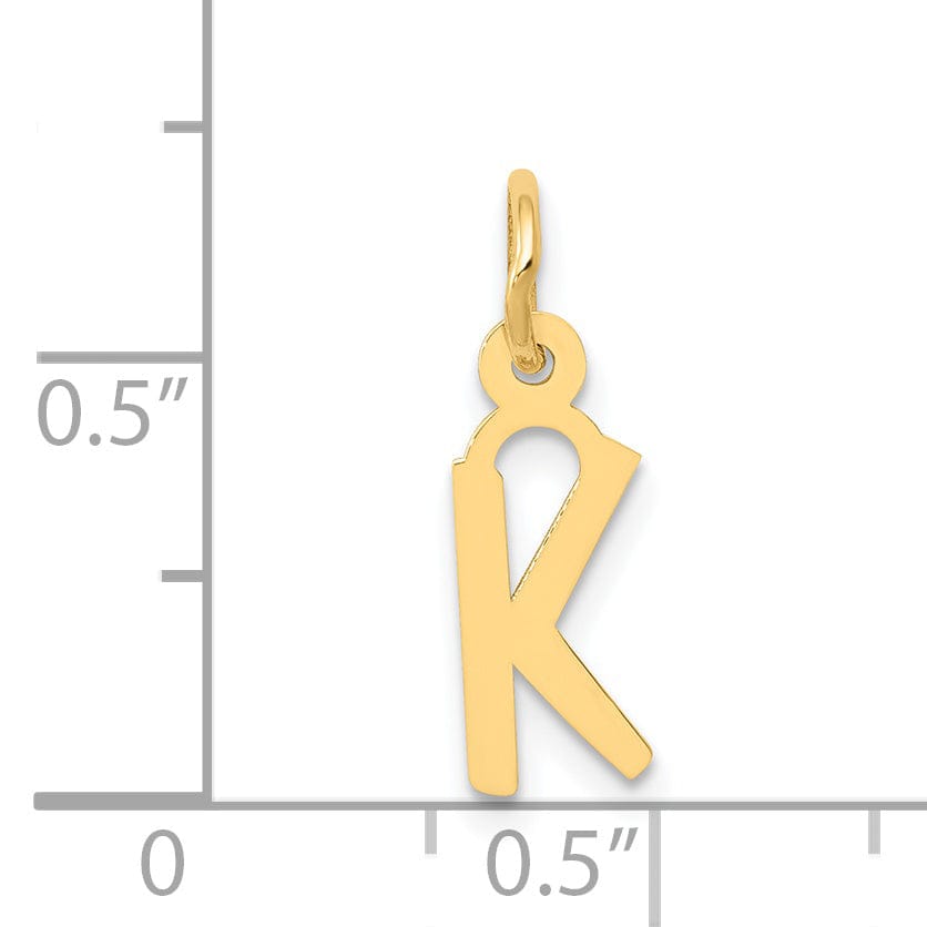 Lovely Rita's Pendants & Charms 14k Yellow Gold Small Slanted Block Letter K Initial Pendant