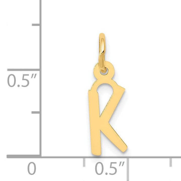 Lovely Rita's Pendants & Charms 14k Yellow Gold Small Slanted Block Letter K Initial Pendant