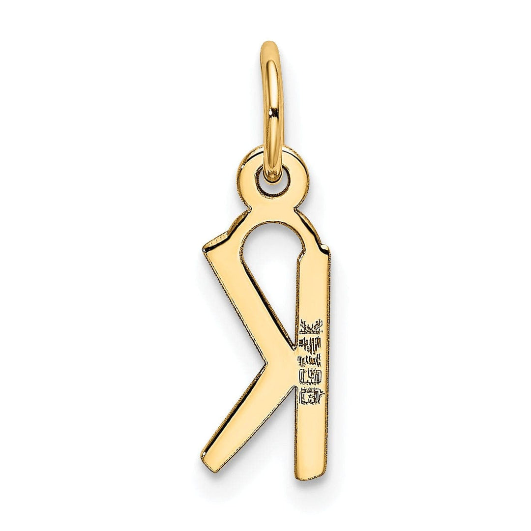 Lovely Rita's Pendants & Charms 14k Yellow Gold Small Slanted Block Letter K Initial Pendant