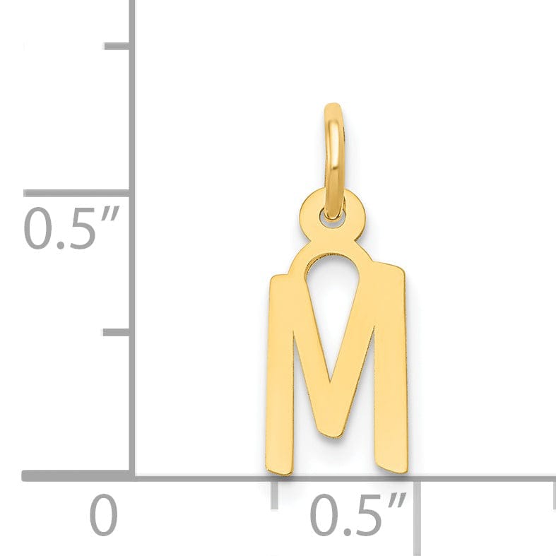 Lovely Rita's Pendants & Charms 14k Yellow Gold Small Slanted Block Letter M Initial Pendant
