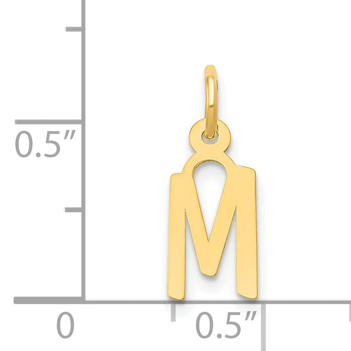 Lovely Rita's Pendants & Charms 14k Yellow Gold Small Slanted Block Letter M Initial Pendant