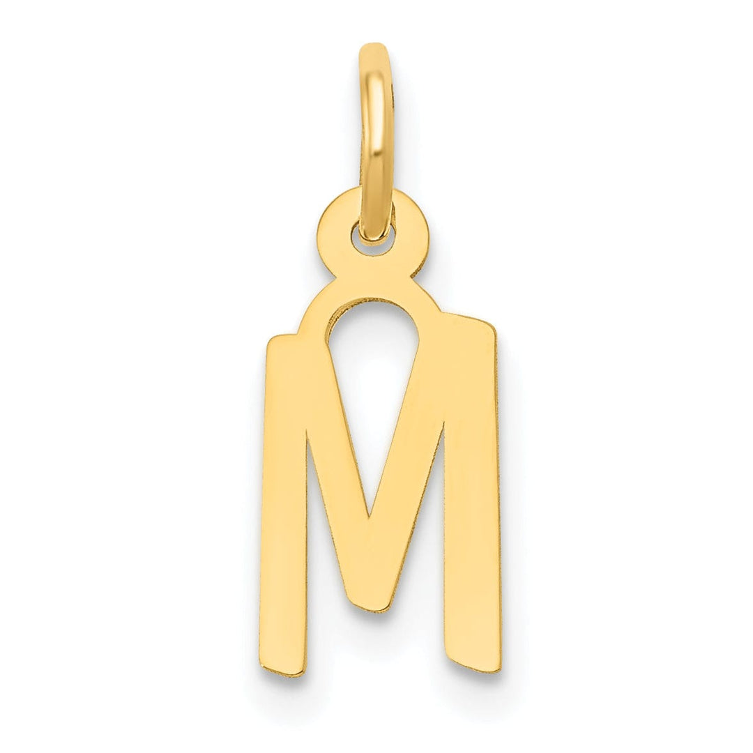 Lovely Rita's Pendants & Charms 14k Yellow Gold Small Slanted Block Letter M Initial Pendant