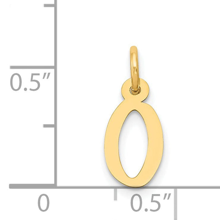 Lovely Rita's Pendants & Charms 14k Yellow Gold Small Slanted Block Letter O Initial Pendant
