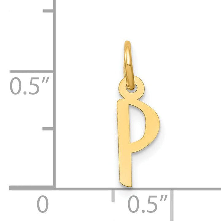 Lovely Rita's Pendants & Charms 14k Yellow Gold Small Slanted Block Letter P Initial Pendant