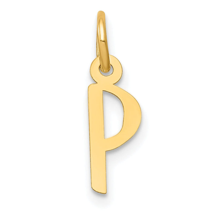 Lovely Rita's Pendants & Charms 14k Yellow Gold Small Slanted Block Letter P Initial Pendant