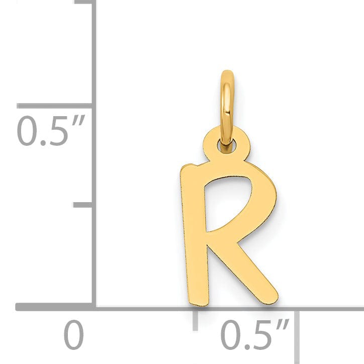 Lovely Rita's Pendants & Charms 14k Yellow Gold Small Slanted Block Letter R Initial Pendant