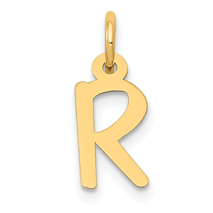 Lovely Rita's Pendants & Charms 14k Yellow Gold Small Slanted Block Letter R Initial Pendant